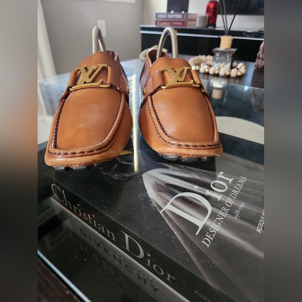 Louis Vuitton Men's Brown Leather Loafers - Picture 2 of 10